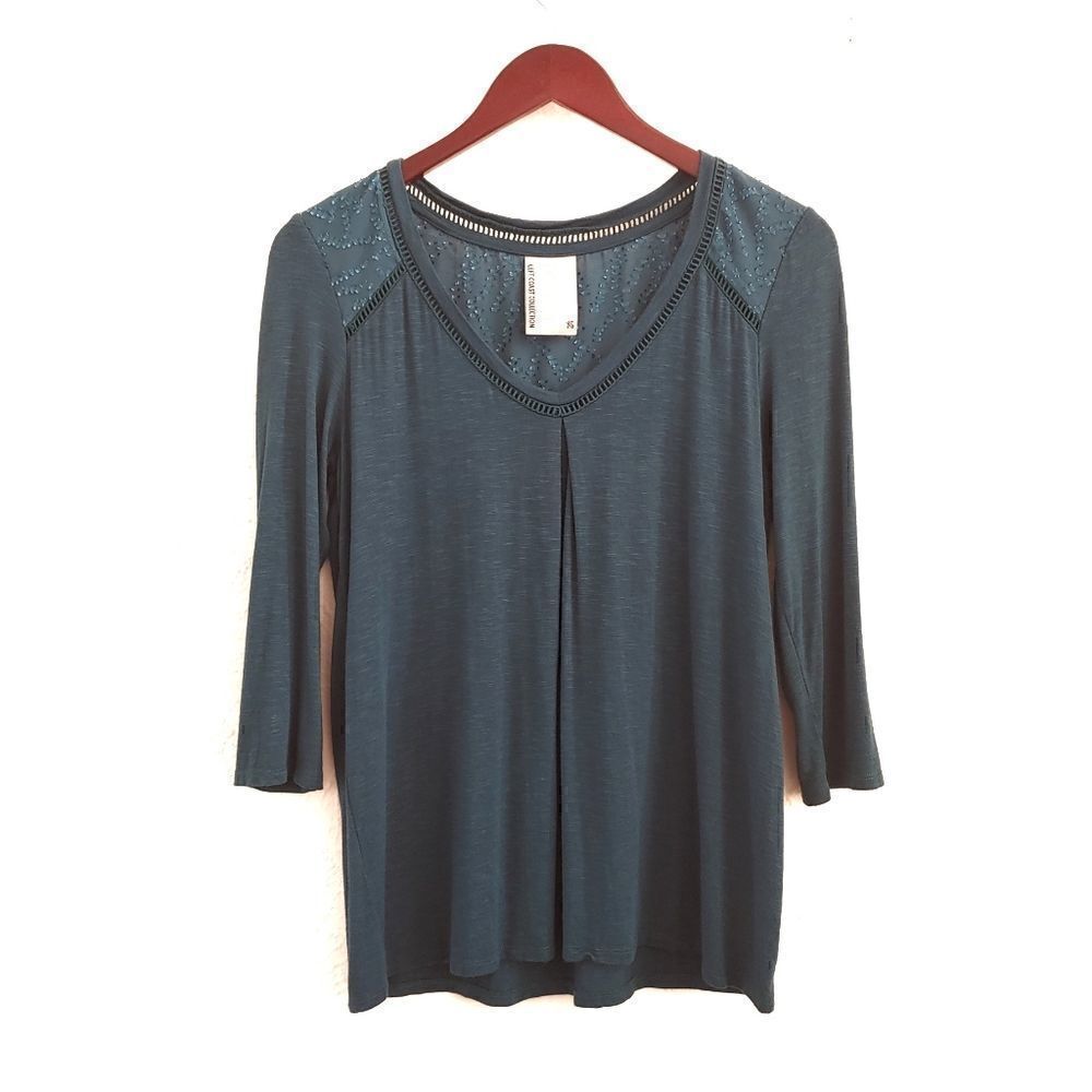 Anthropologie Dolan Teal Maisy Top 3/4 Sleeve XS